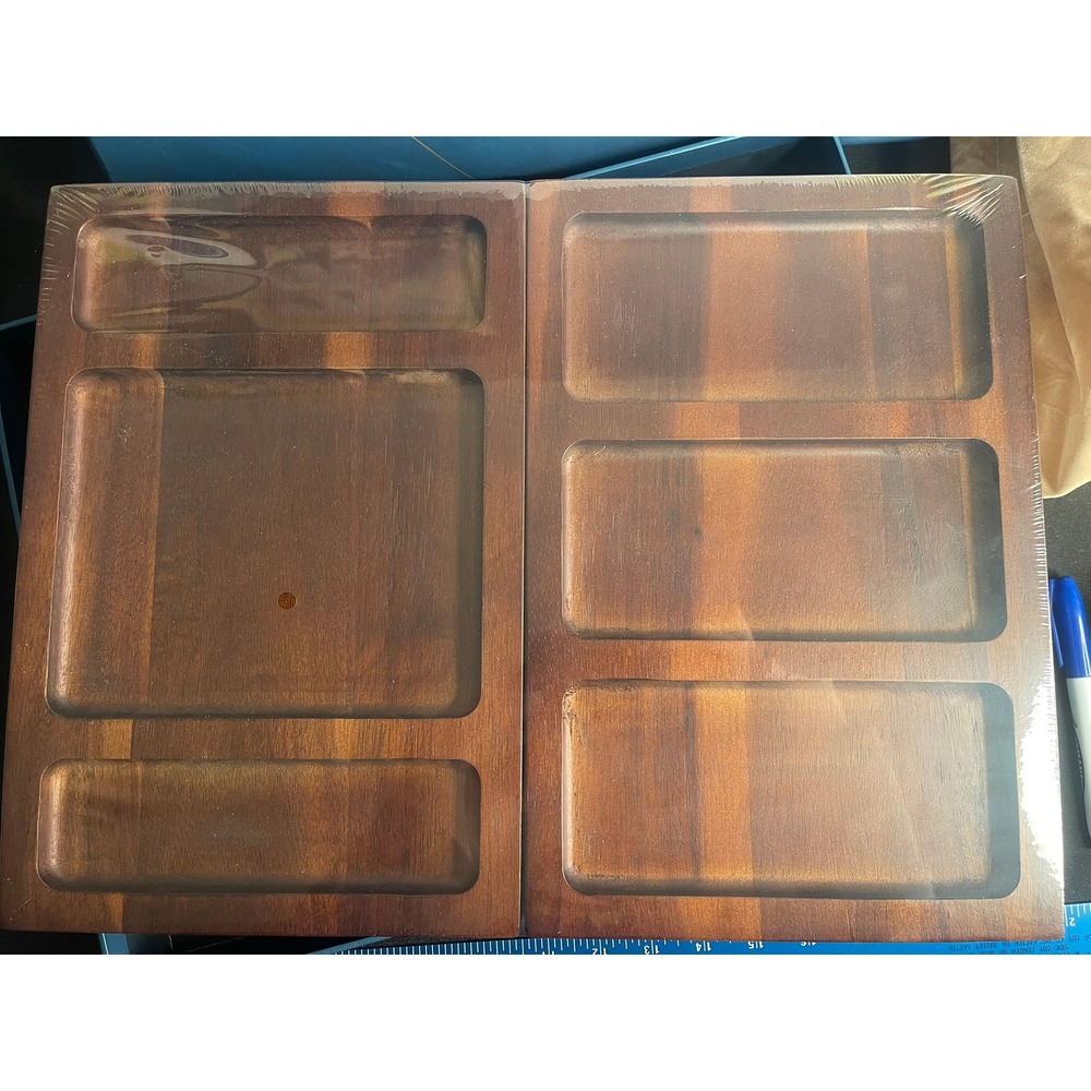 Shanik Premium Acacia Wood Charcuterie Board Serving Tray Set S-160 New in Box